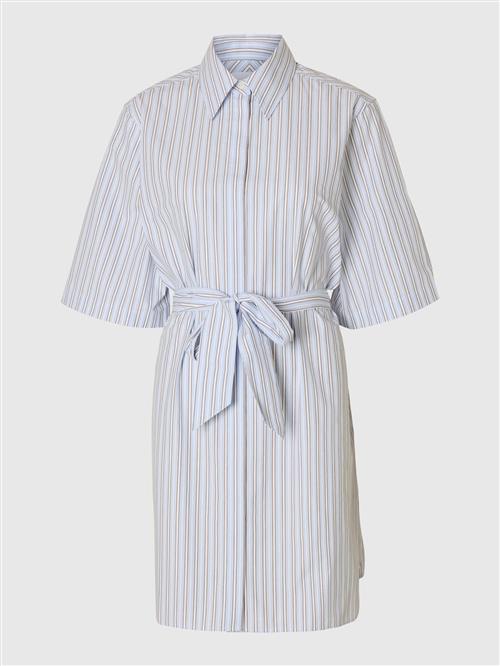 SELECTED FEMME Blusekjole  lyseblå / mørkegrå / hvid