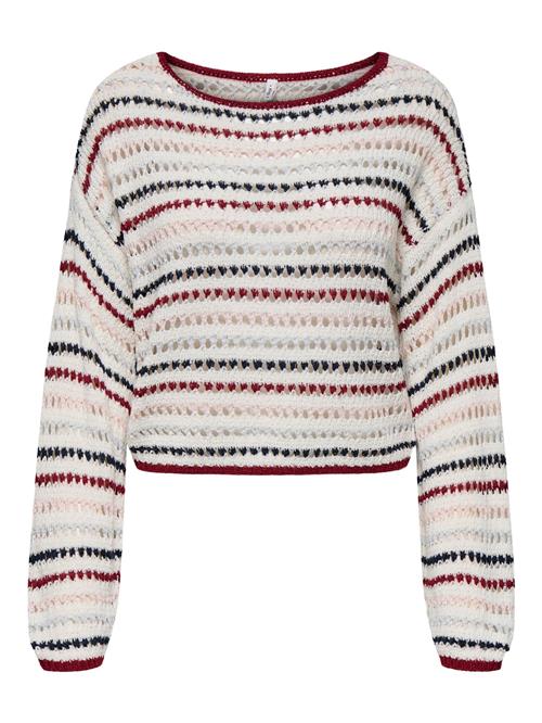 ONLY Pullover 'ONLGeena'  carminrød / sort / hvid