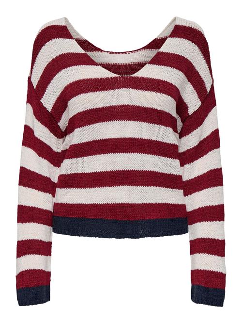 ONLY Pullover 'ONLGeena'  marin / mørkerød / offwhite