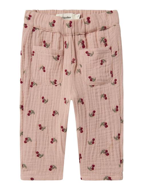 NAME IT Bukser  khaki / lyserød / mørkerød