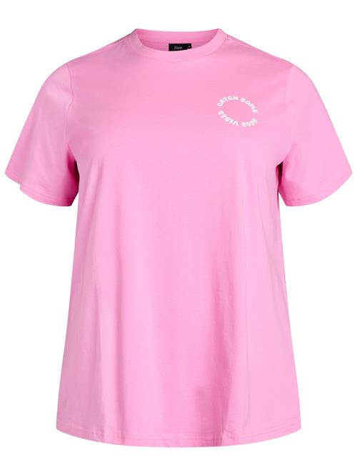 Zizzi Shirts 'Emonas'  pink / hvid