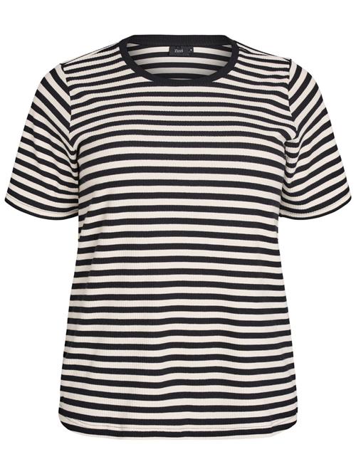Zizzi Shirts 'Caamilla'  sort / hvid