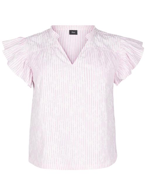 Zizzi Bluse 'Vkatja'  lyserød / hvid