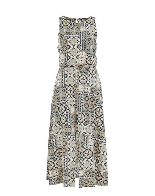 WE Fashion Sommerkjole  beige / elfenben / himmelblå / sort