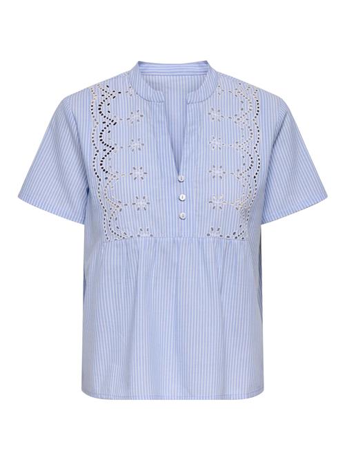 ONLY Bluse  dueblå / hvid