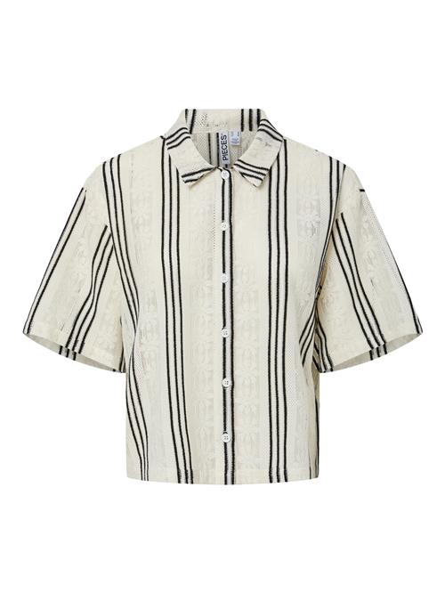 PIECES Bluse 'PCMallory'  sort / hvid