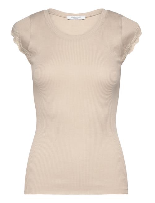 Rwbaybay Ss Lace T-Shirt Rosemunde Beige