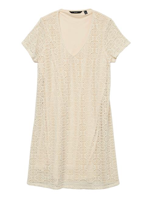 Vmmaya Ss V Neck Short Dress Jrs Girl Vero Moda Girl Cream