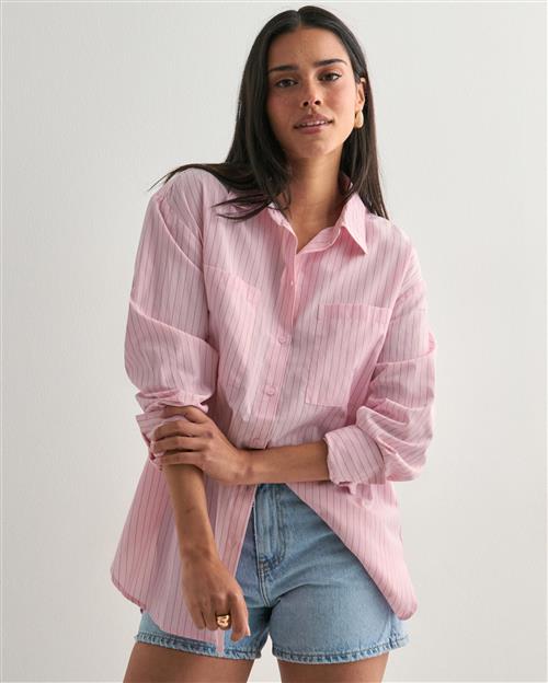 Pieces - Pink - Pcmelia Ls Loose Shirt Wvn Noos Bc