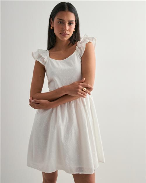 Only - Hvid - Onldeffie Ss Dobby Short Dress Wvn