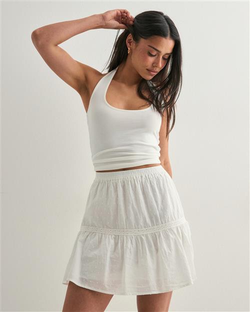 Only - Hvid - Onldeffie Dobby Short Skirt Wvn