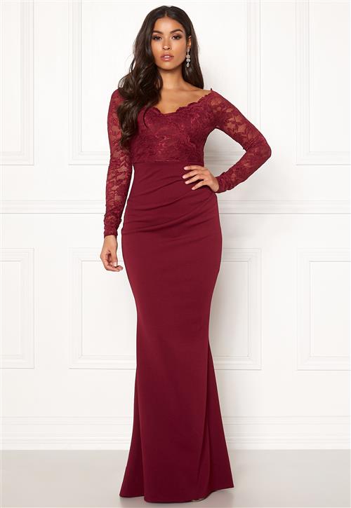 Goddiva Lace Trim Maxi Dress