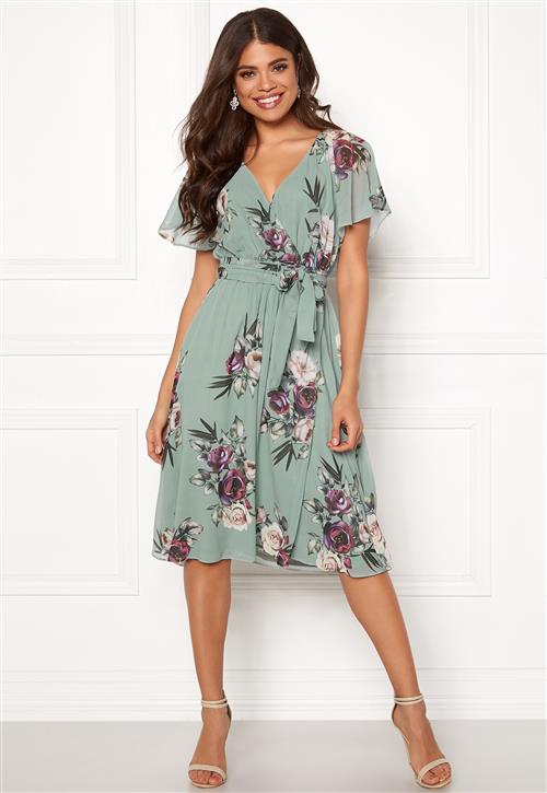 Goddiva Flutter Floral Midi Dress