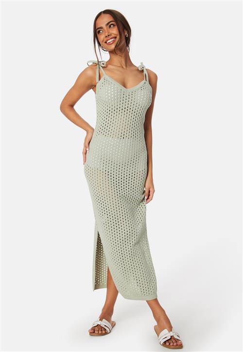 BUBBLEROOM Crochet Knitted Tie Strap Dress