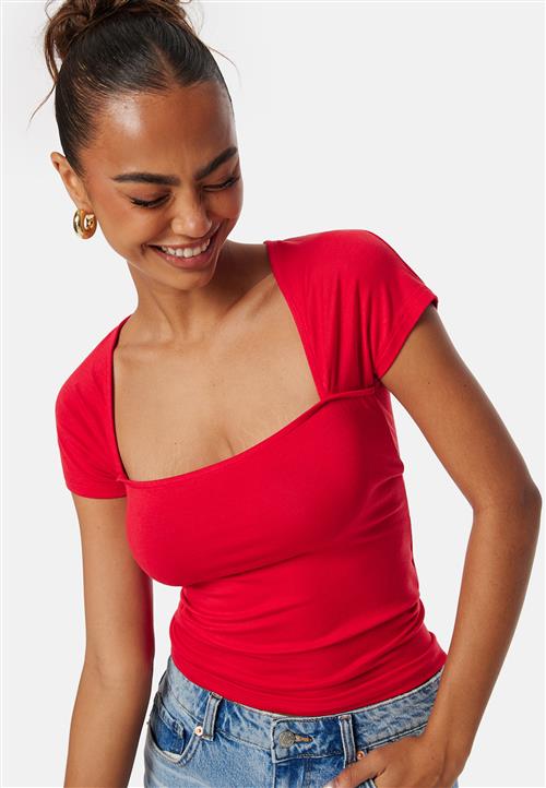 BUBBLEROOM Square Neck Short Sleeve Top