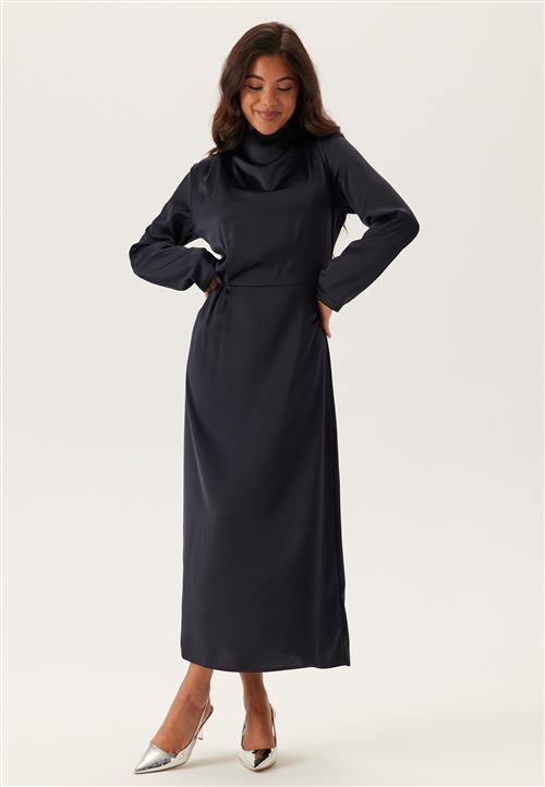Bubbleroom Occasion Satin High Collar Midi Dress
