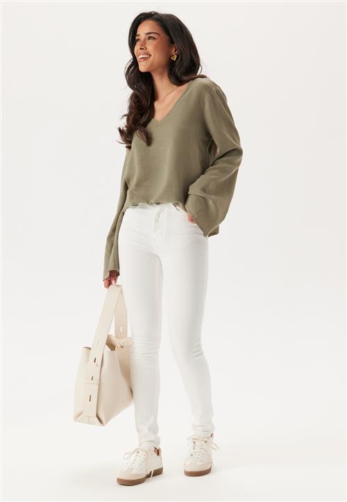 Happy Holly Linen Wide Sleeve Blouse