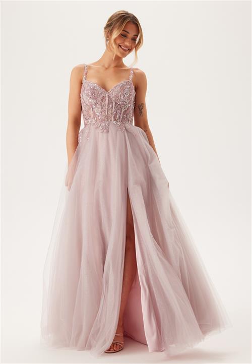 Christian Koehlert Glittering tulle evening dress with lacing