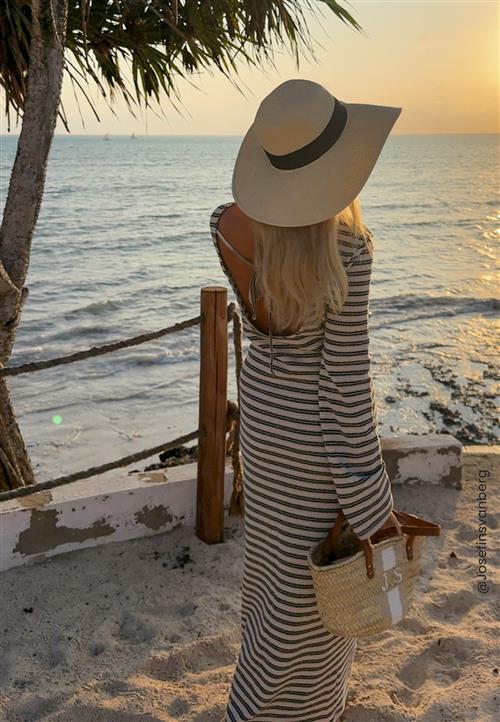 BUBBLEROOM Striped Maxi Dress