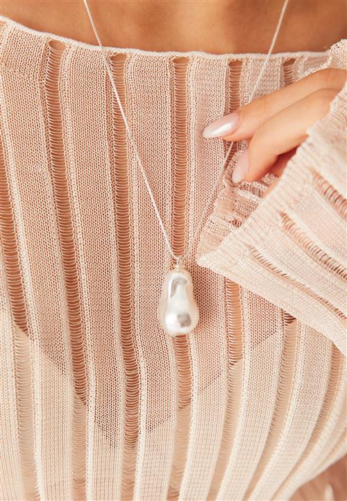 Pilgrim Sky Pearl Necklace Silver-plat