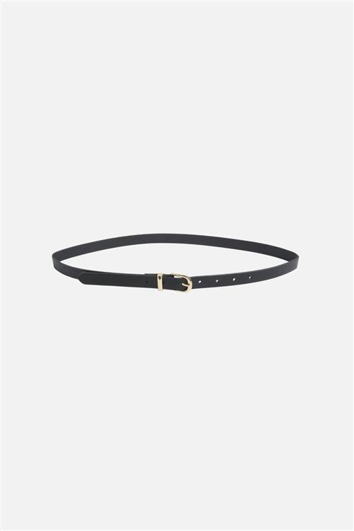 Myra Slim Bælte - Sort Guld - Slim fit - 85-cm - PIECES