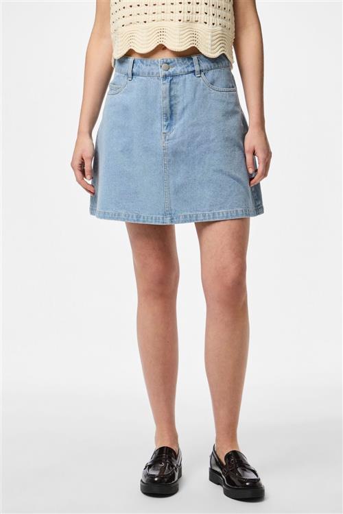 Abbi A-Shape Skirt - Light Blue Denim - XL - PIECES