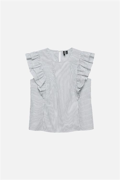 Aila Top - Snow White / Sort - M - Vero Moda