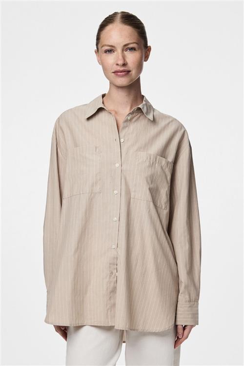 Melia Loose Shirt - Crockery - L - PIECES