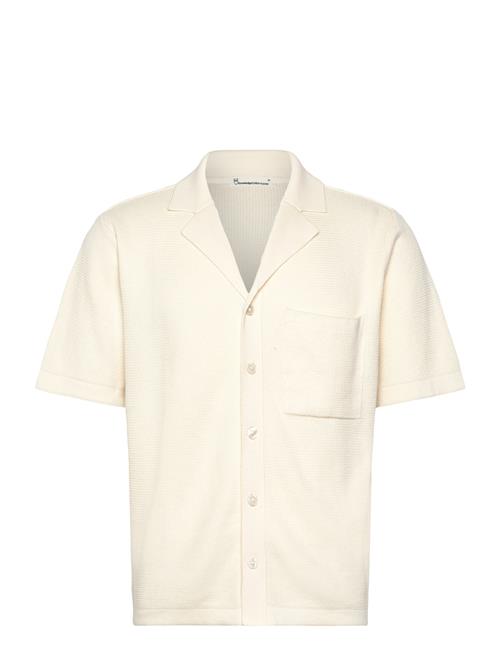 Boxy Short Sleeve Structured Knitte Knowledge Cotton Apparel White