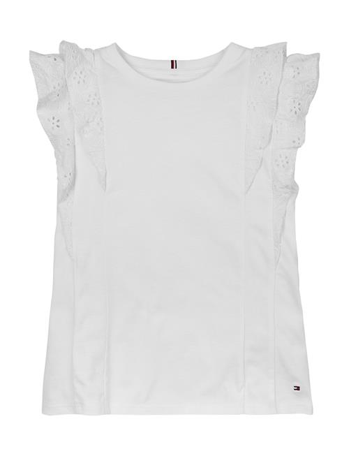 Se Broderie Anglaise Knit Top Ss Tommy Hilfiger White ved Booztlet