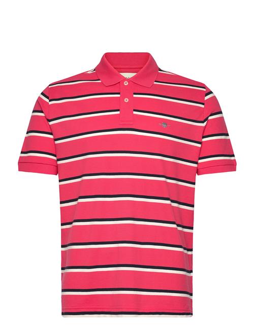 Striped Ss Polo GANT Red