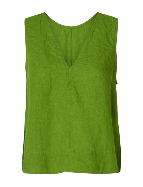 Slflinna Sl Reversible Linen Top B Selected Femme Green