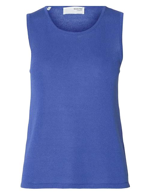 Slfmoon Sus Sl Knit Top B Selected Femme Blue