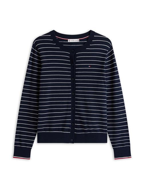 Se TOMMY HILFIGER Cardigan  mørkeblå / hvid ved About You