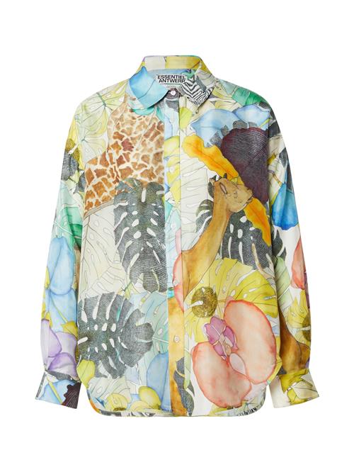 Essentiel Antwerp Bluse 'Hila'  camel / lyseblå / gul / fersken