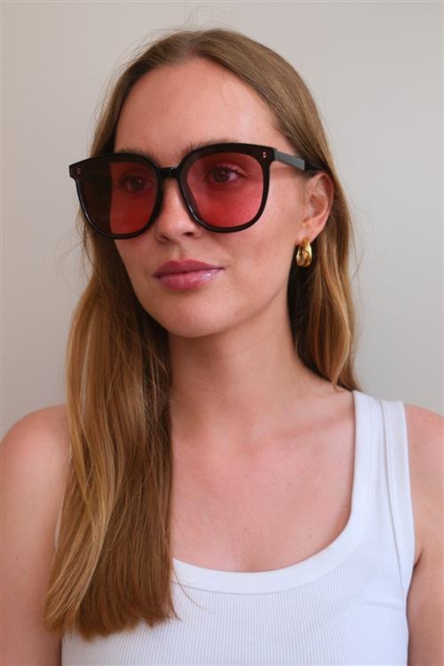 Fenna Solbriller - Sort/Pink - TeeShoppen
