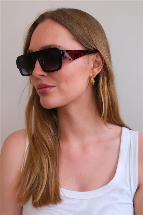 Nova Solbriller - Sort/Leopard - One-Size - TeeShoppen