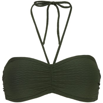 Damella Olivia Textured Padded Bikini Bra Mørkgrøn  nylon 40 Dame
