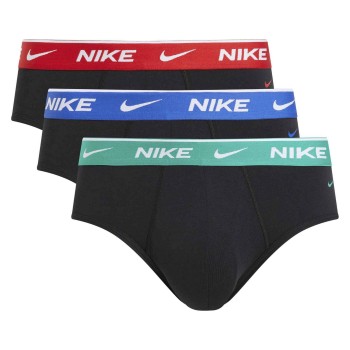 Nike 3P Everyday Essentials Cotton Stretch Hip Brief Rød/Grøn bomuld X-Large Herre