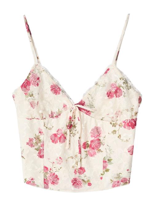 Bershka Overdel  ecru / oliven / lyserød / pitaya