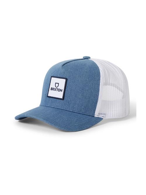 Brixton Hætte 'ALPHA'  blue denim / hvid