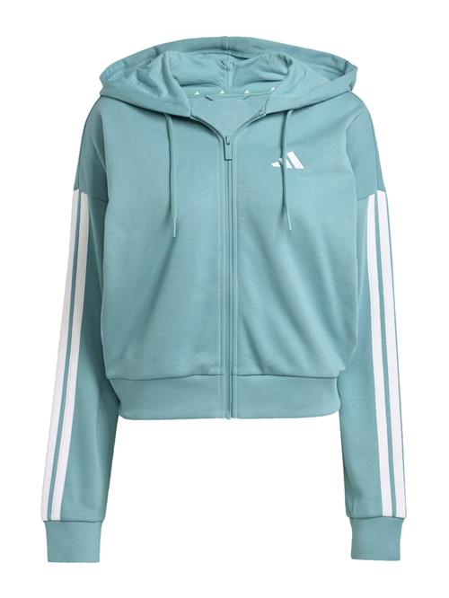 Se ADIDAS SPORTSWEAR Sportssweatjakke 'Essentials'  turkis / hvid ved About You