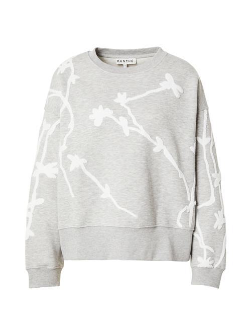 Munthe Sweatshirt 'PAWI'  lysegrå / hvid