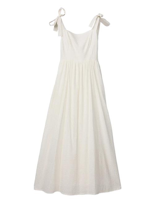 Bow-Strap Seersucker Summer Dress Lexington Clothing White