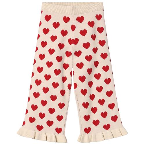Fliink Ruffle Pant Bukser Med Flæser POMPEIAN RED/ SANDSHELL | Rød | 2 years