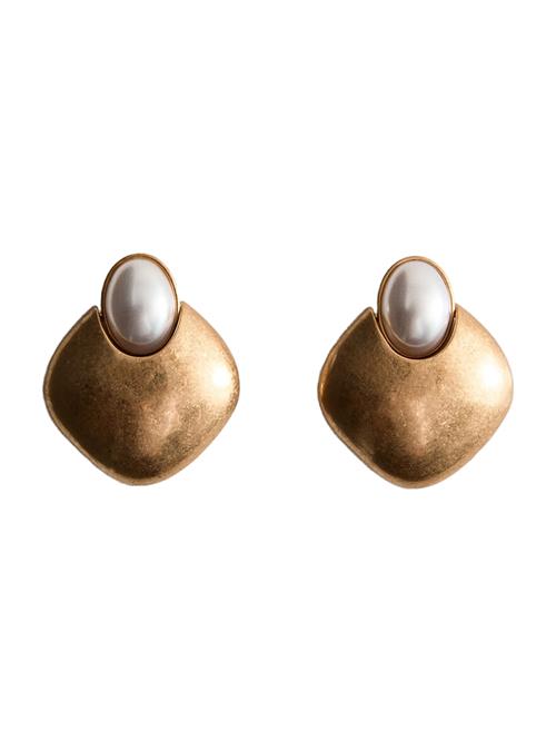 MANGO Øreringe 'JUNE'  guld / perlehvid