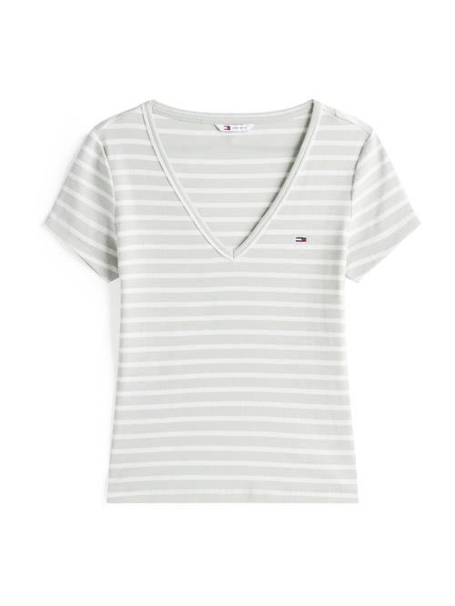 Tommy Jeans Shirts 'Essential'  pastelgrøn / hvid