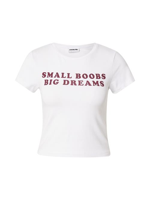 Se Noisy may Shirts 'NMMOLLY'  aubergine / hvid ved About You
