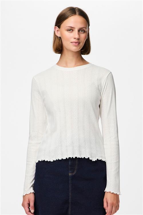 Marie O-Neck Poin Top - Cloud Dancer - L - PIECES