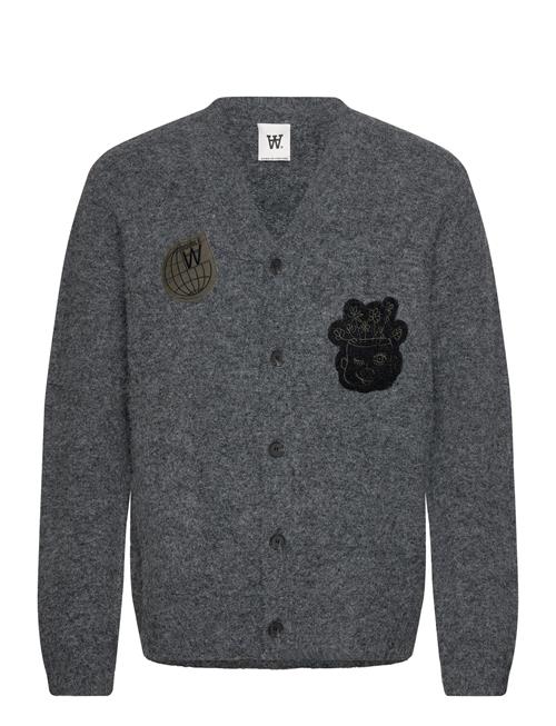 Wwleo Longhair Patch Cardigan DOUBLE A BY W.W. Grey